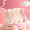 Pink and off-white pure cotton baby socks, unisex socks for newborns Specification image